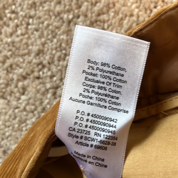 Aritzia Babaton Cole wide leg corduroy pants.  Gold.  Size 2 EUC. - Picture 4 of 5